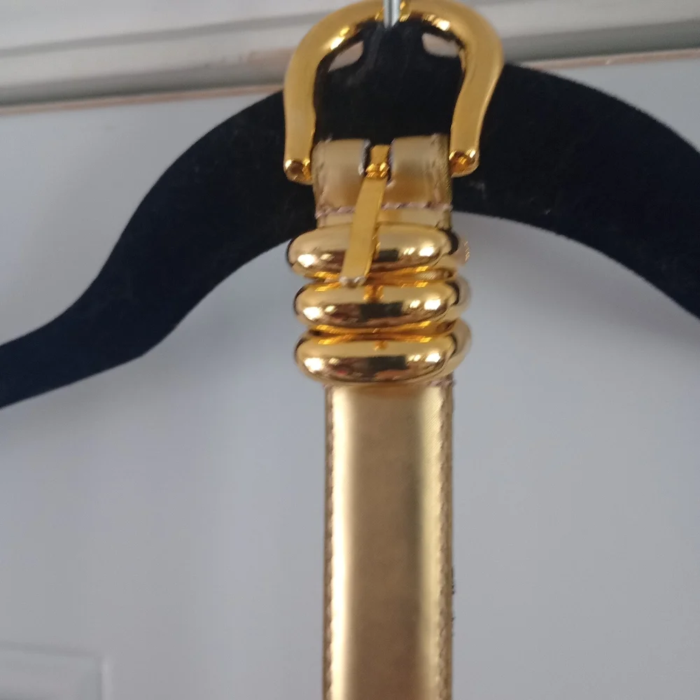 Gold Women Unbranded Belt Faux Leather Large 38 Inches